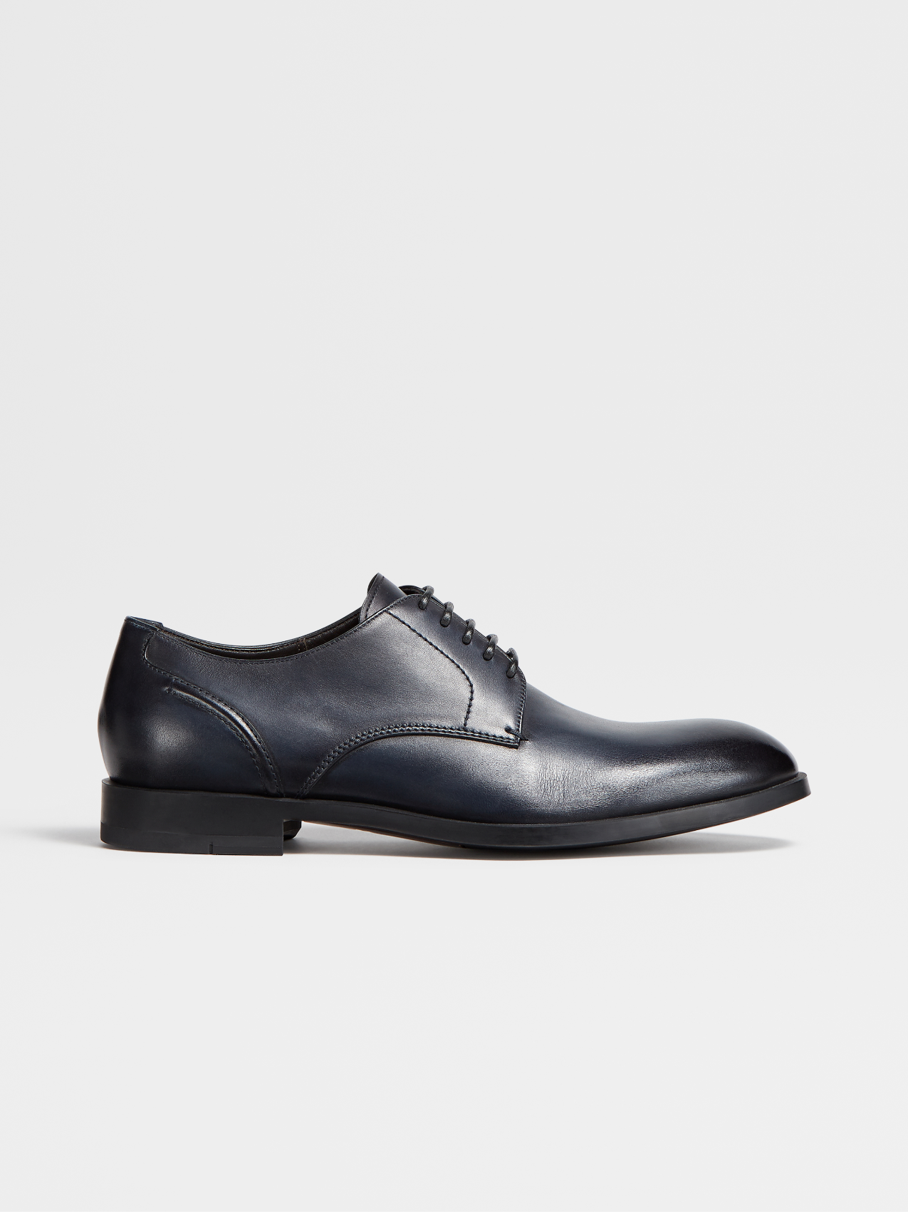 Dark Blue Hand-Buffed Leather Siena Flex Derby Shoes
